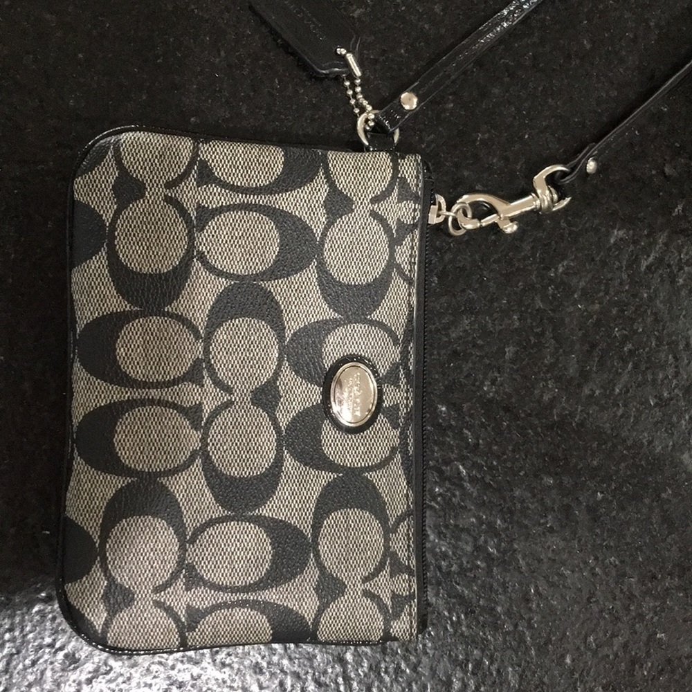 Coach monogram wristlet
